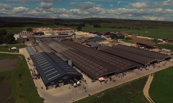 Arial photo of farm buildings at Metcalfe Farms